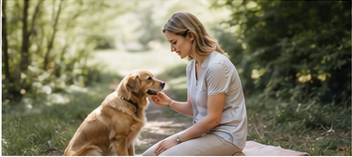 Mensch und Hund in einer Balance-Situation